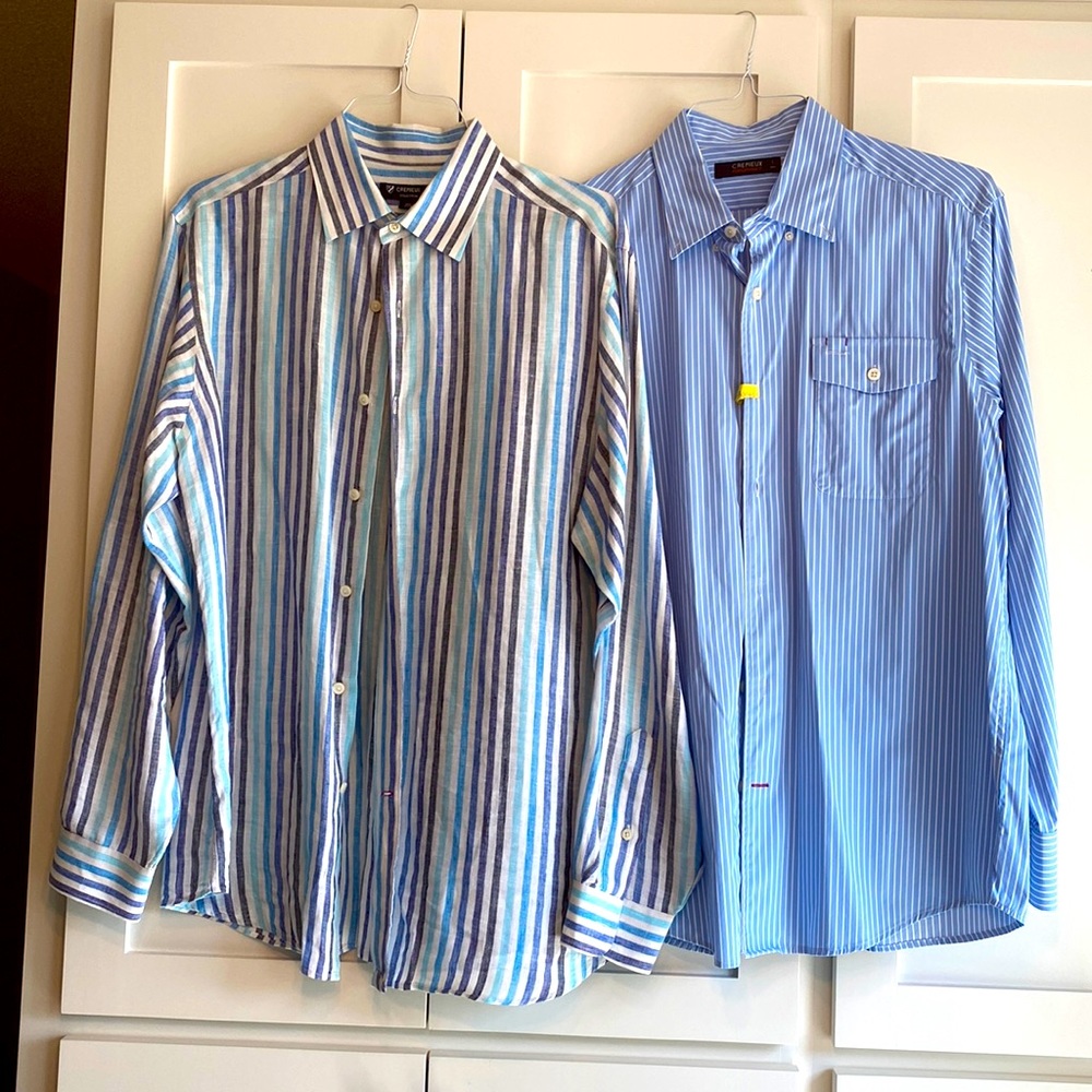 Lot of 2  Cremieux dress shirts L